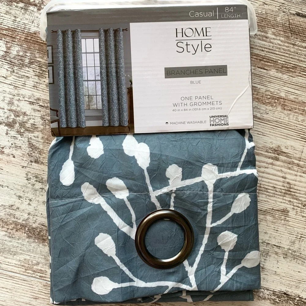 CHARLTON HOME Wilmar Floral Semi-Sheer Grommet Single Curtain Panel 40 x 84 NEW